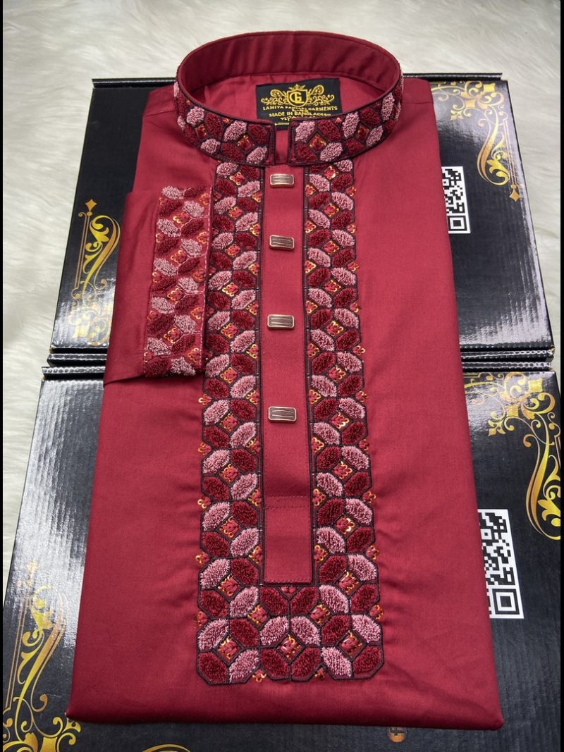 (Code-3)-এক্সক্লুসিভ শ্যানেল এম্ব্রয়ডারি ও সিকোয়েন্স কটন পাঞ্জাবি