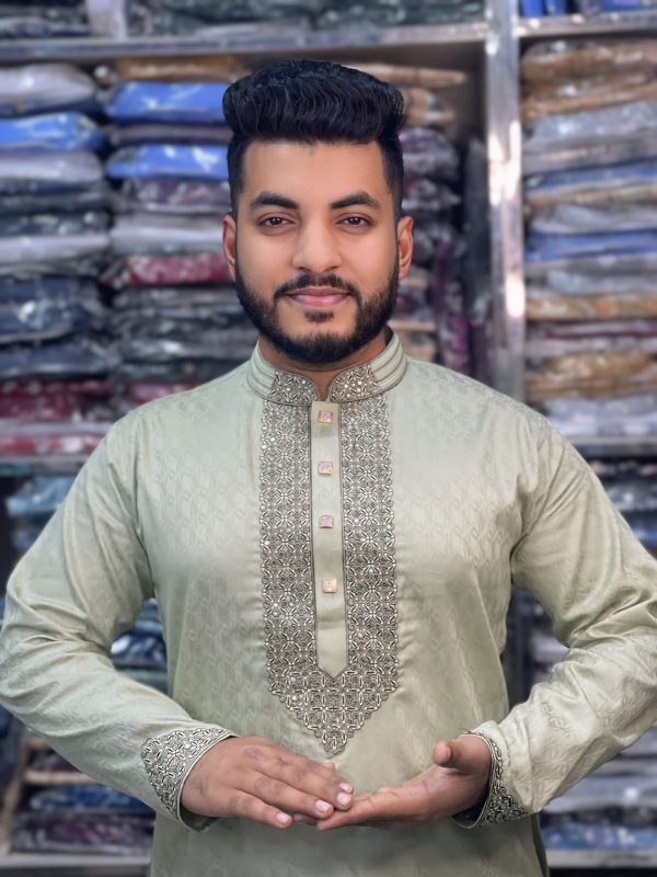 (Code-151)-প্রিমিয়াম টেক্সচার্ড কটন পাঞ্জাবি - এক্সপোর্ট কোয়ালিটি - Image 1