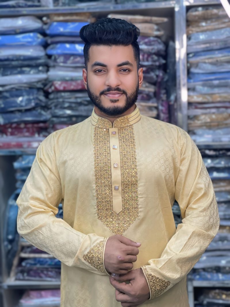 (Code-153)-প্রিমিয়াম টেক্সচার্ড কটন পাঞ্জাবি - এক্সপোর্ট কোয়ালিটি