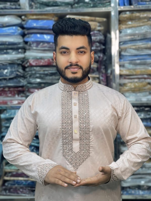 (Code-154)-প্রিমিয়াম টেক্সচার্ড কটন পাঞ্জাবি - এক্সপোর্ট কোয়ালিটি - Image 1