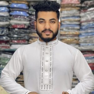 (Code-LM-58 ) China Zaffron Stitch Cotton Panjabi