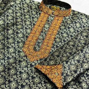 (Code-728) ইমপোর্টেড লাক্সারি কাতান এমব্রয়ডারি পাঞ্জাবি