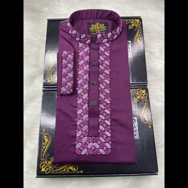 (Code-2)-এক্সক্লুসিভ শ্যানেল এম্ব্রয়ডারি ও সিকোয়েন্স কটন পাঞ্জাবি - Image 1