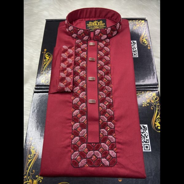 (Code-3)-এক্সক্লুসিভ শ্যানেল এম্ব্রয়ডারি ও সিকোয়েন্স কটন পাঞ্জাবি - Image 1