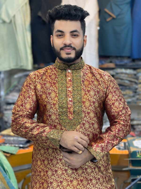 লাক্সারি কাতান পাঞ্জাবি [code-6] - Image 1