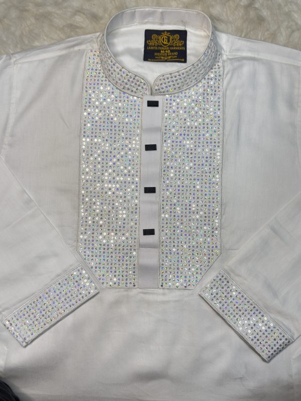 213 (Code-213) চায়না প্লেন সাটোন কটন কাপড় পাঞ্জাবি - Image 1