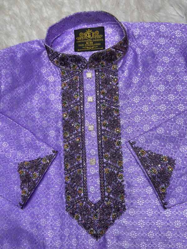 কাতান সিকোয়েন্স এমব্রয়ডারি পাঞ্জাবি [ Code: 203 ] - Image 1