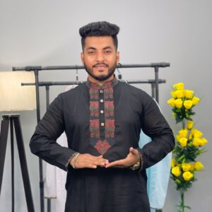 প্রিমিয়াম মাঙ্গলাম ধুতি কটন এমব্রয়ডারি পাঞ্জাবি (CODE: 303)
